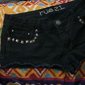 Black Denim Jean Shorts